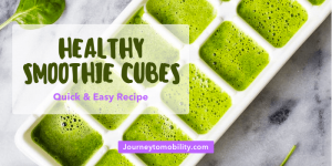 Healthy green smoothie cubes recipe blog banner