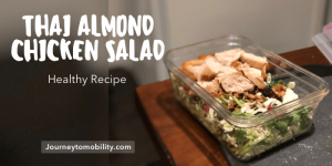 Thai almond chicken salad healthy recipe blog banner