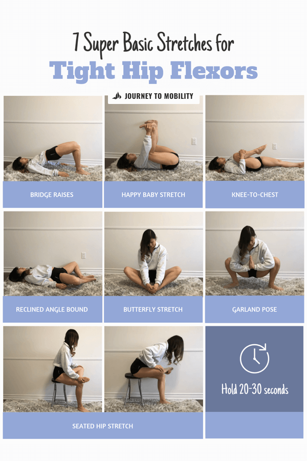 7 basic stretches for tight hip flexors