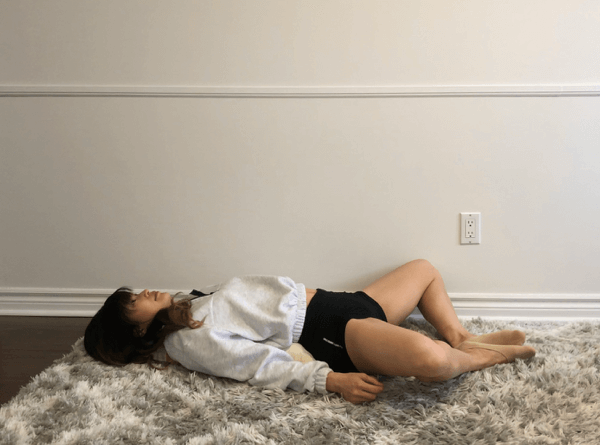 reclined angle bound pose