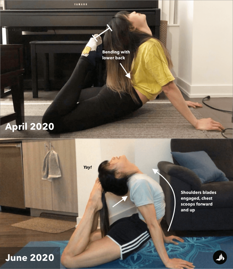 toe to head stretch back flexibility progress